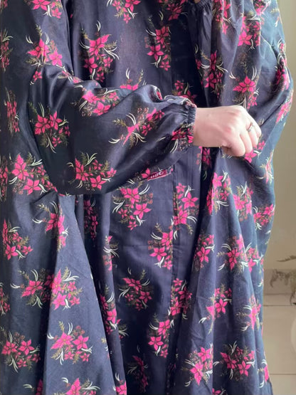 Full Coverage Namaz Chadar with Sleeves + Niqab (Pure Lawn)
