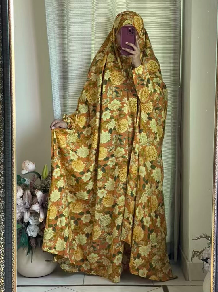 Full Coverage Namaz Chadar with Sleeves + Niqab (Pure Lawn)