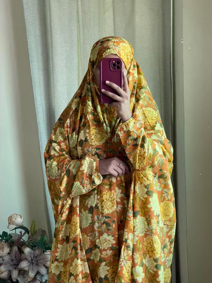 Full Coverage Namaz Chadar with Sleeves + Niqab (Pure Lawn)