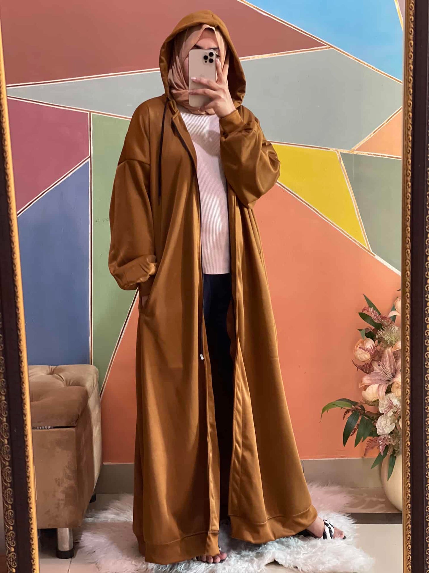 Hoodie Abaya (Gold Mustard)