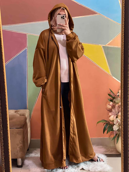 Hoodie Abaya (Gold Mustard)