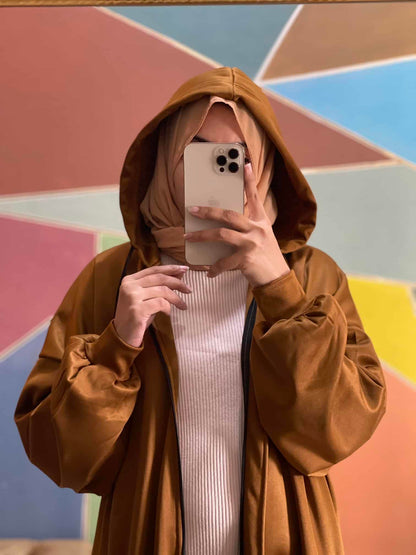 Hoodie Abaya (Gold Mustard)