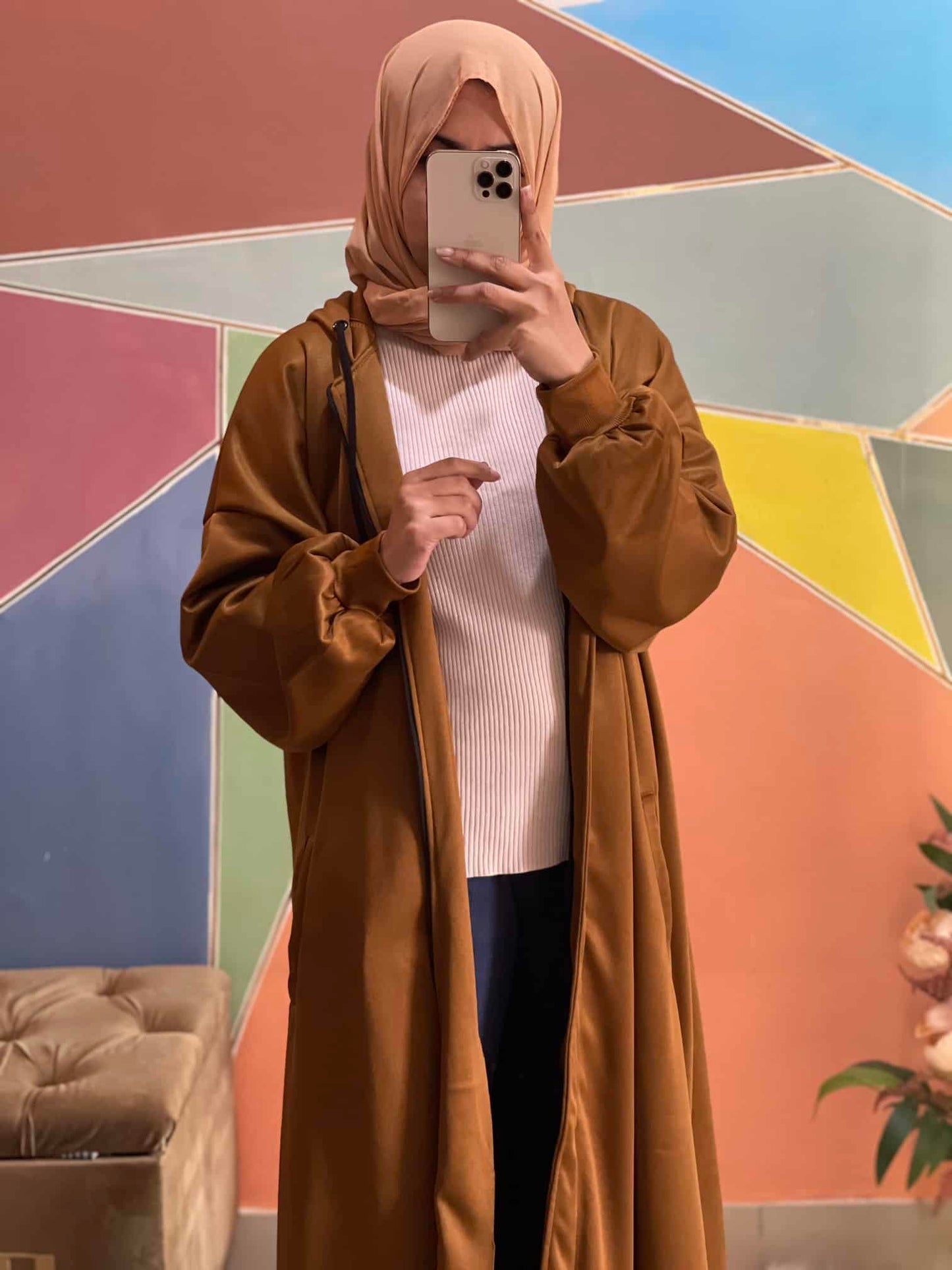 Hoodie Abaya (Gold Mustard)