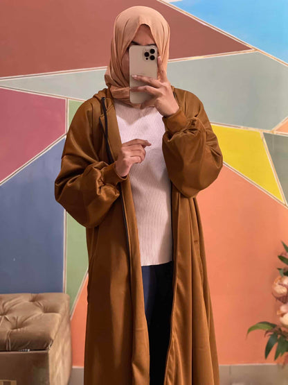 Hoodie Abaya (Gold Mustard)