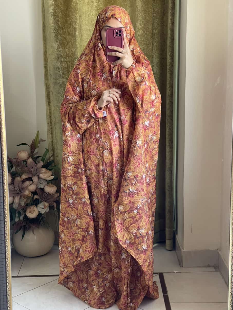 Full Coverage Namaz Chadar with Sleeves + Niqab (Pure Lawn)