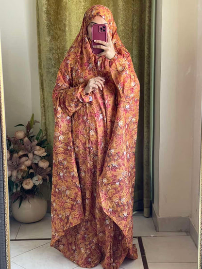 Full Coverage Namaz Chadar with Sleeves + Niqab (Pure Lawn)