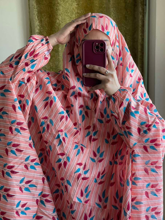 Full Coverage Namaz Chadar with Sleeves + Niqab (Pure Lawn)