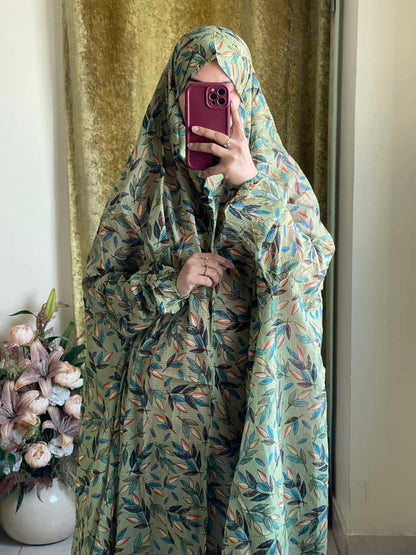 Full Coverage Namaz Chadar with Sleeves + Niqab (Pure Lawn)