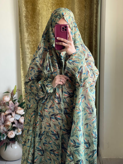 Full Coverage Namaz Chadar with Sleeves + Niqab (Pure Lawn)