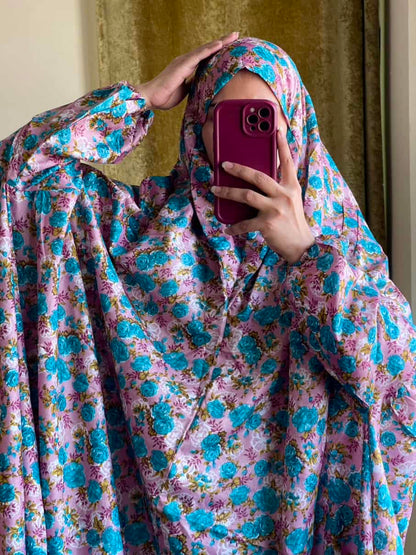 Full Coverage Namaz Chadar with Sleeves + Niqab (Mix Lawn)