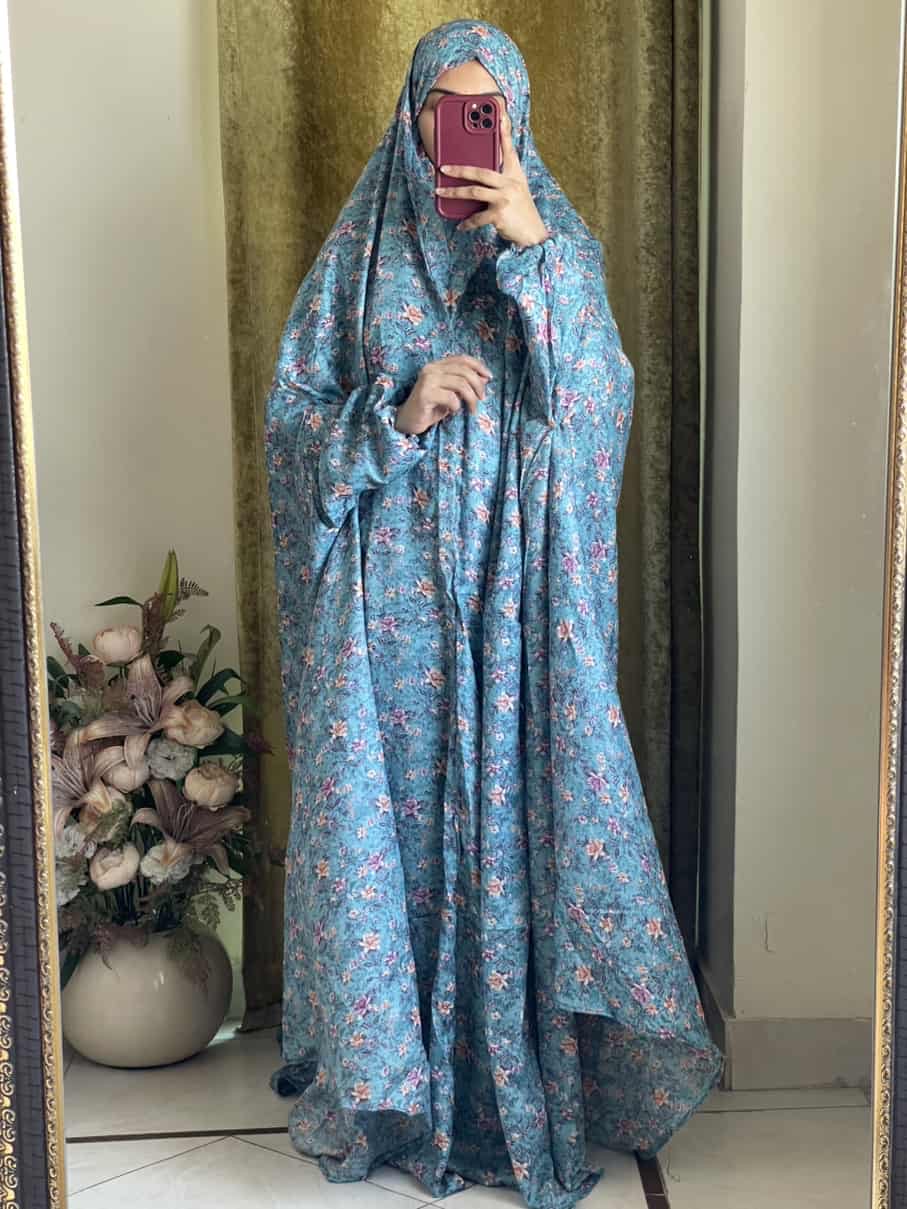 Full Coverage Namaz Chadar with Sleeves + Niqab (Mix Lawn)