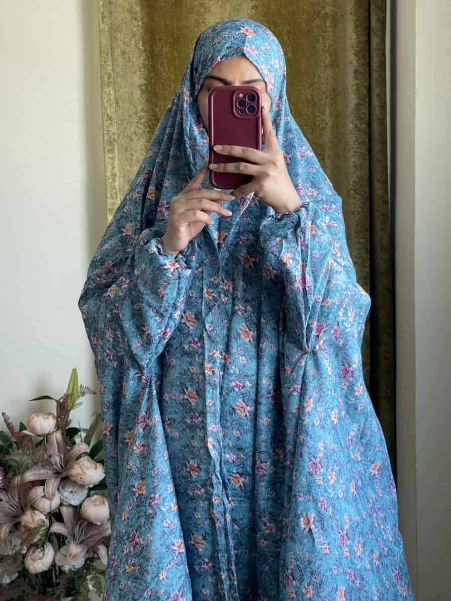 Full Coverage Namaz Chadar with Sleeves + Niqab (Mix Lawn)