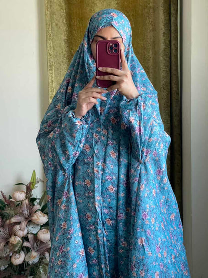 Full Coverage Namaz Chadar with Sleeves + Niqab (Mix Lawn)