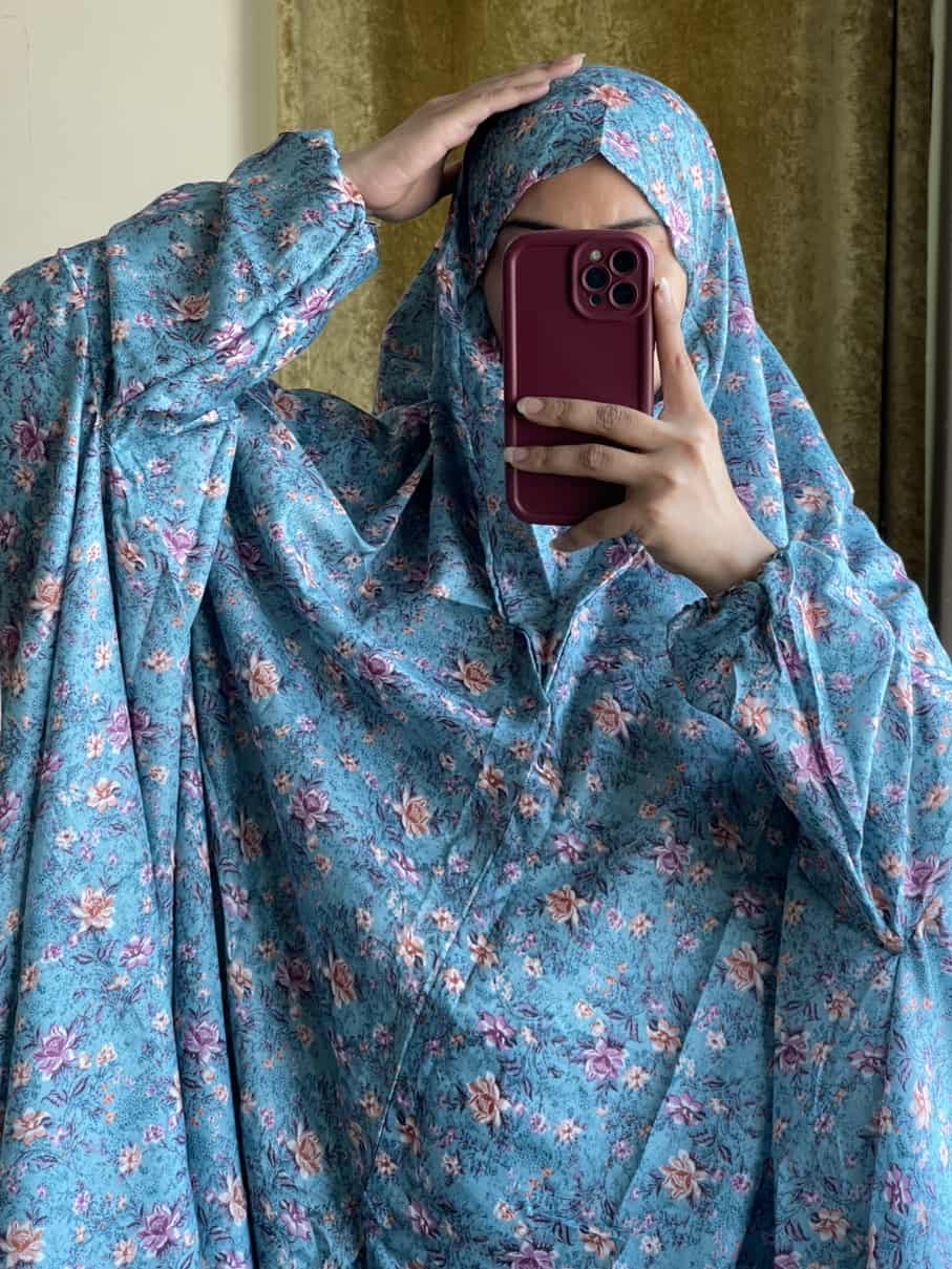 Full Coverage Namaz Chadar with Sleeves + Niqab (Mix Lawn)
