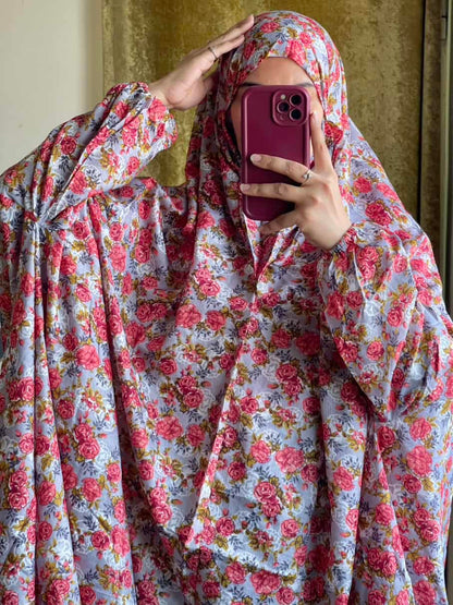 Full Coverage Namaz Chadar with Sleeves + Niqab (Mix Lawn)