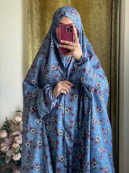 Full Coverage Namaz Chadar with Sleeves + Niqab (Mix Lawn)