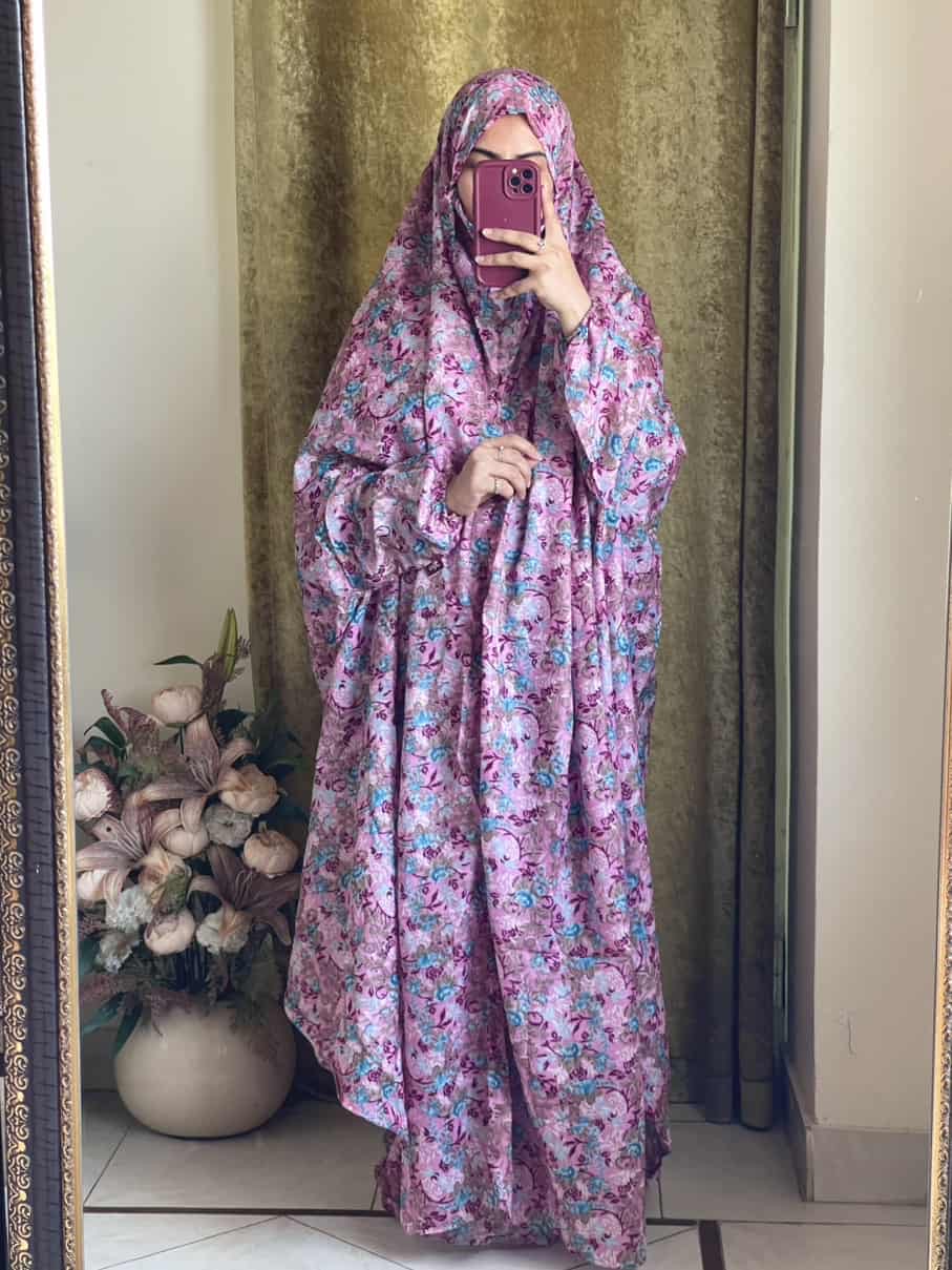 Full Coverage Namaz Chadar with Sleeves + Niqab (Mix Lawn)