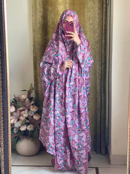 Full Coverage Namaz Chadar with Sleeves + Niqab (Mix Lawn)
