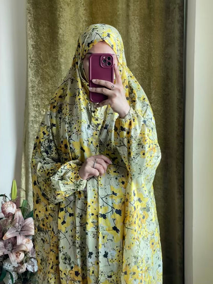 Full Coverage Namaz Chadar with Sleeves + Niqab (Pure Lawn)
