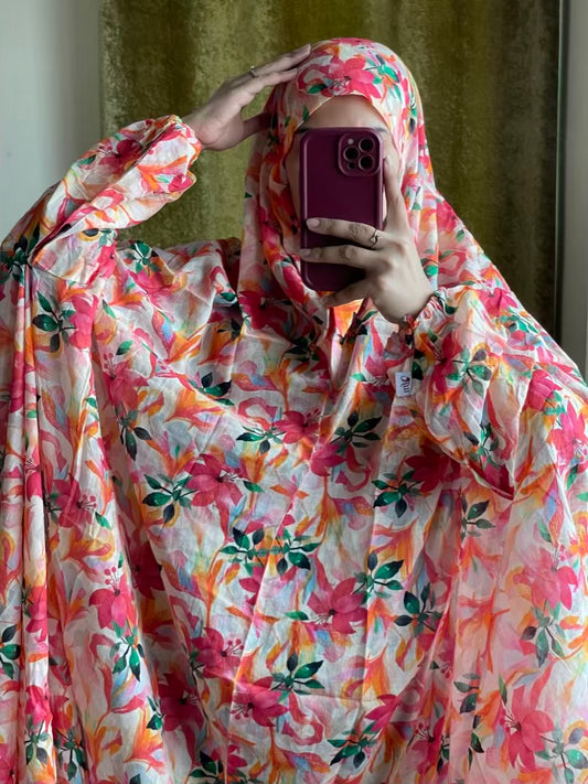 Full Coverage Namaz Chadar with Sleeves + Niqab (Pure Lawn)