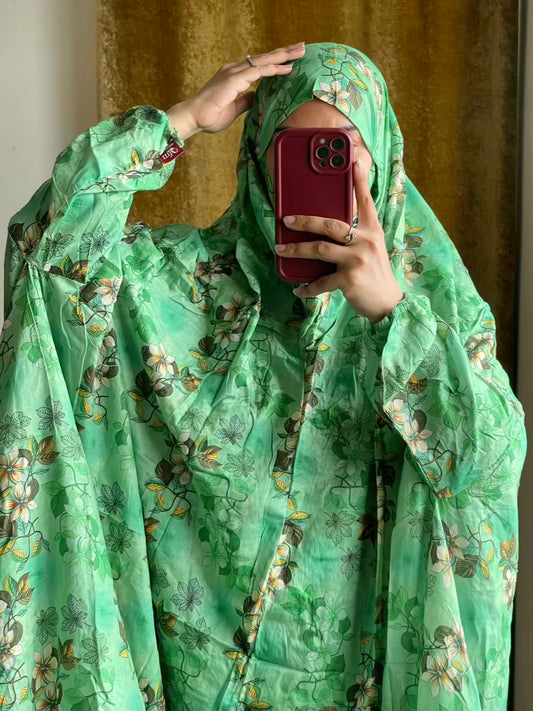 Full Coverage Namaz Chadar with Sleeves + Niqab (Pure Lawn)