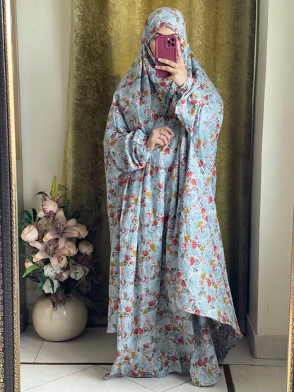 Full Coverage Namaz Chadar with Sleeves + Niqab (Pure Lawn)