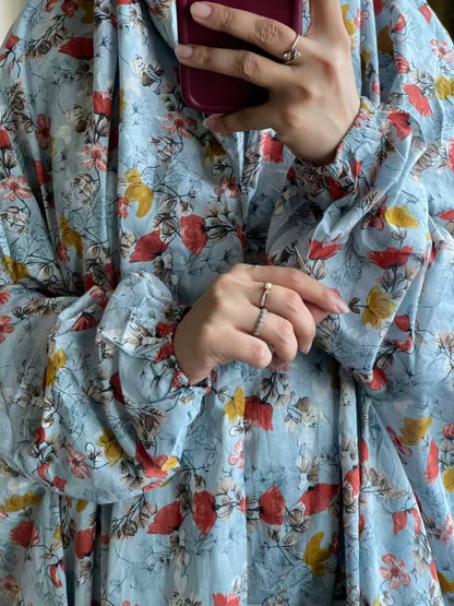 Full Coverage Namaz Chadar with Sleeves + Niqab (Pure Lawn)