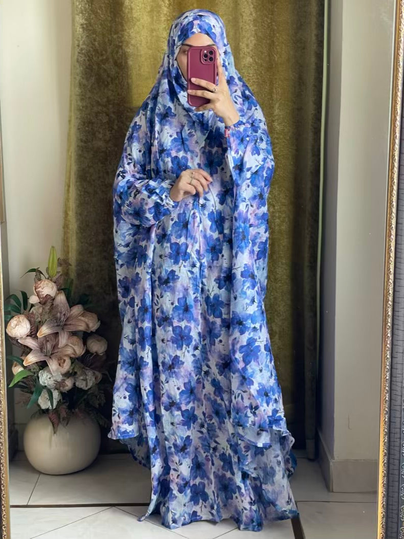 Full Coverage Namaz Chadar with Sleeves + Niqab (Pure Lawn)