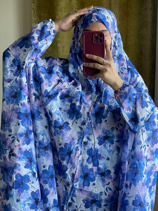 Full Coverage Namaz Chadar with Sleeves + Niqab (Pure Lawn)