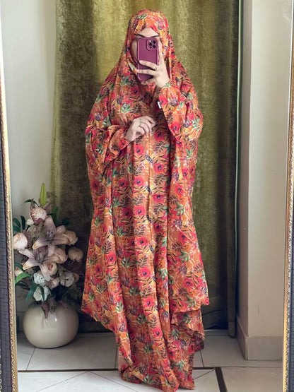 Full Coverage Namaz Chadar with Sleeves + Niqab (Pure Lawn)