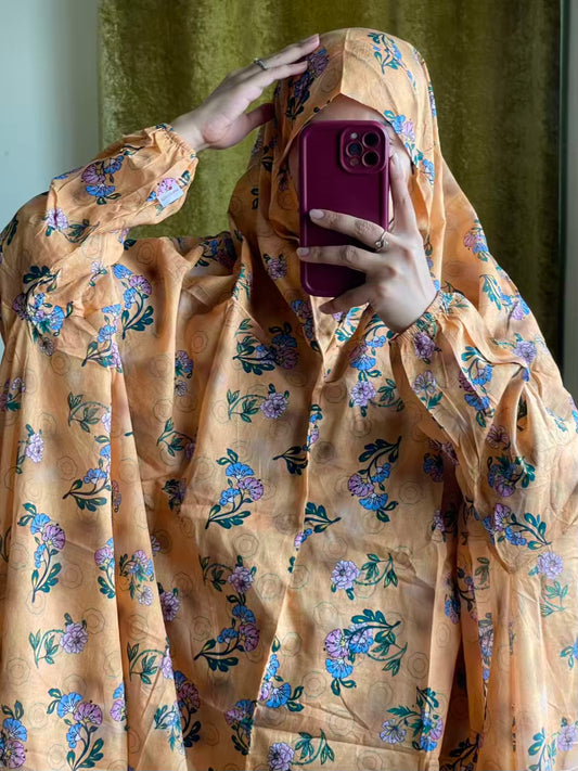 Full Coverage Namaz Chadar with Sleeves + Niqab (Pure Lawn)
