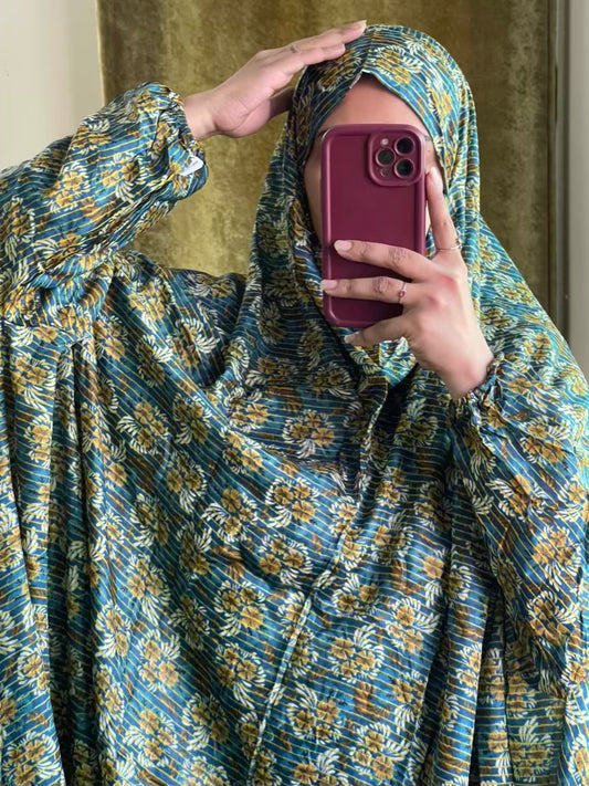 Full Coverage Namaz Chadar with Sleeves + Niqab (Mix Lawn)
