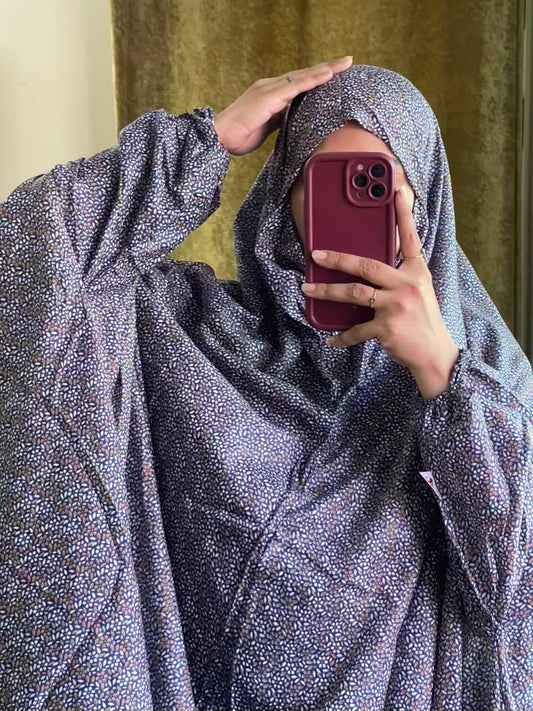 Full Coverage Namaz Chadar with Sleeves + Niqab (Mix Lawn)