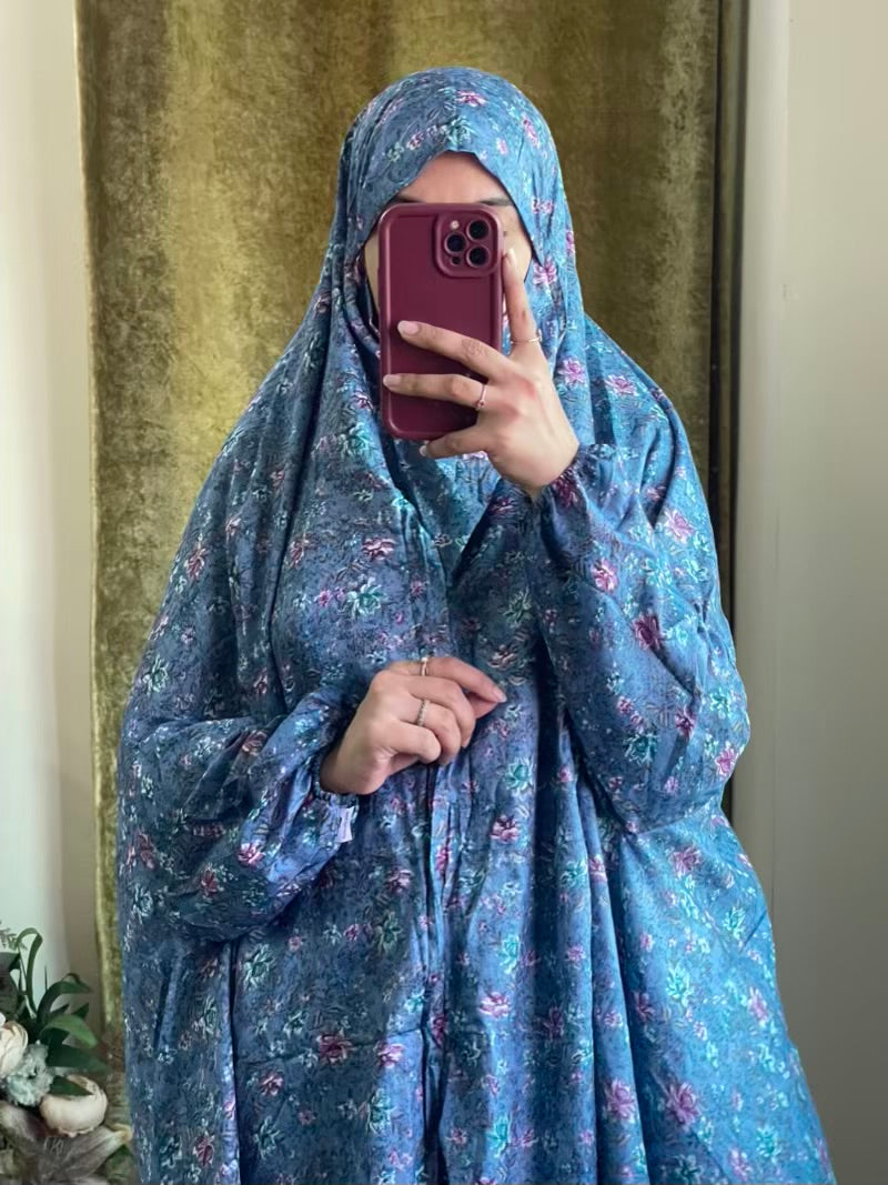 Full Coverage Namaz Chadar with Sleeves + Niqab (Mix Lawn)
