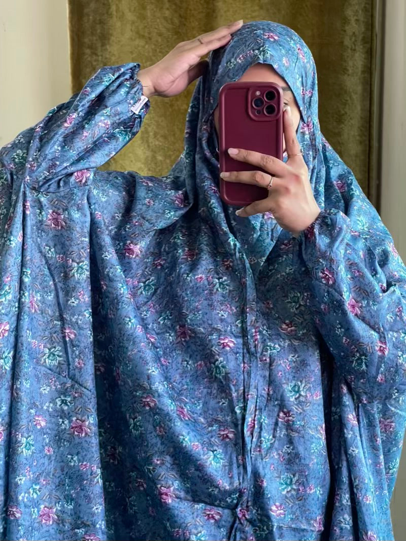 Full Coverage Namaz Chadar with Sleeves + Niqab (Mix Lawn)