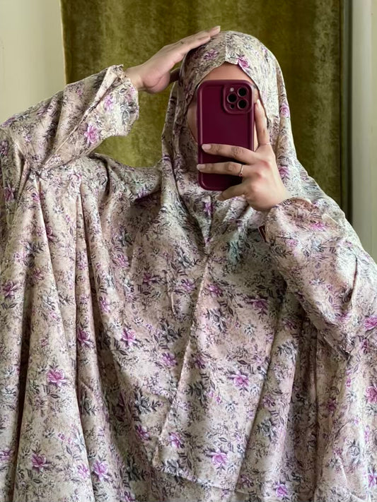 Full Coverage Namaz Chadar with Sleeves + Niqab (Mix Lawn)