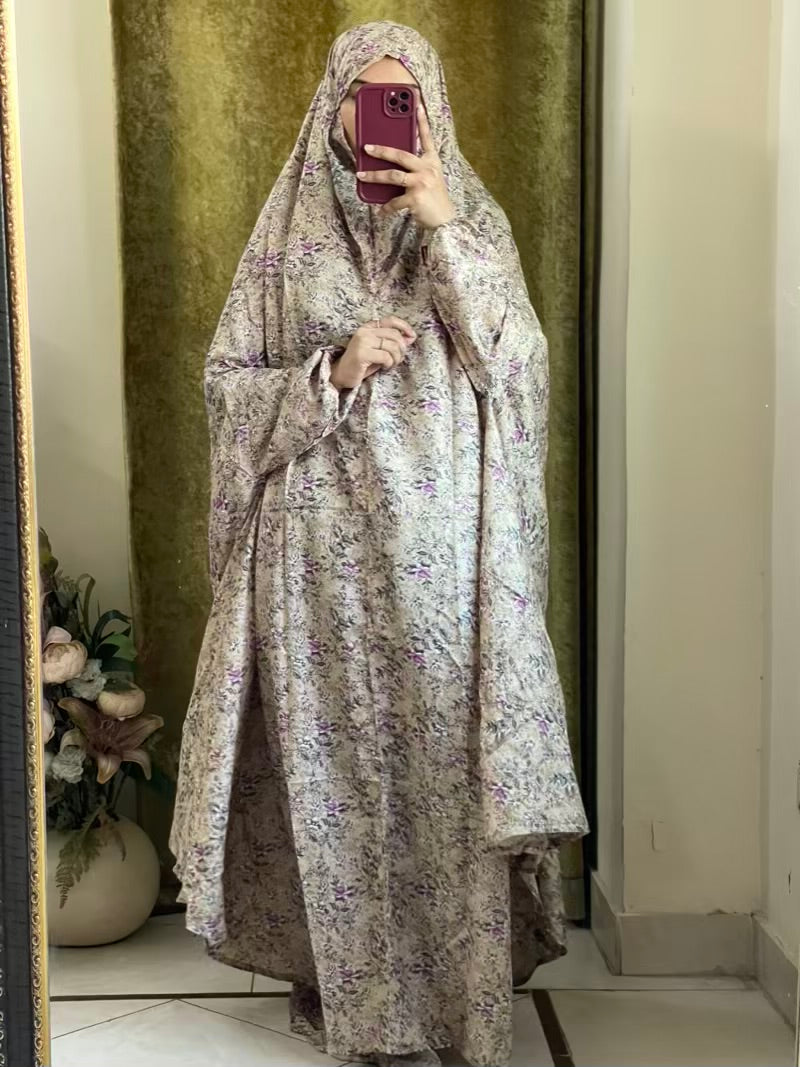 Full Coverage Namaz Chadar with Sleeves + Niqab (Mix Lawn)