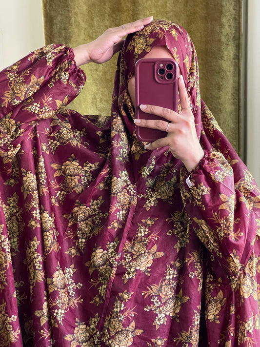Full Coverage Namaz Chadar with Sleeves + Niqab (Mix Lawn)
