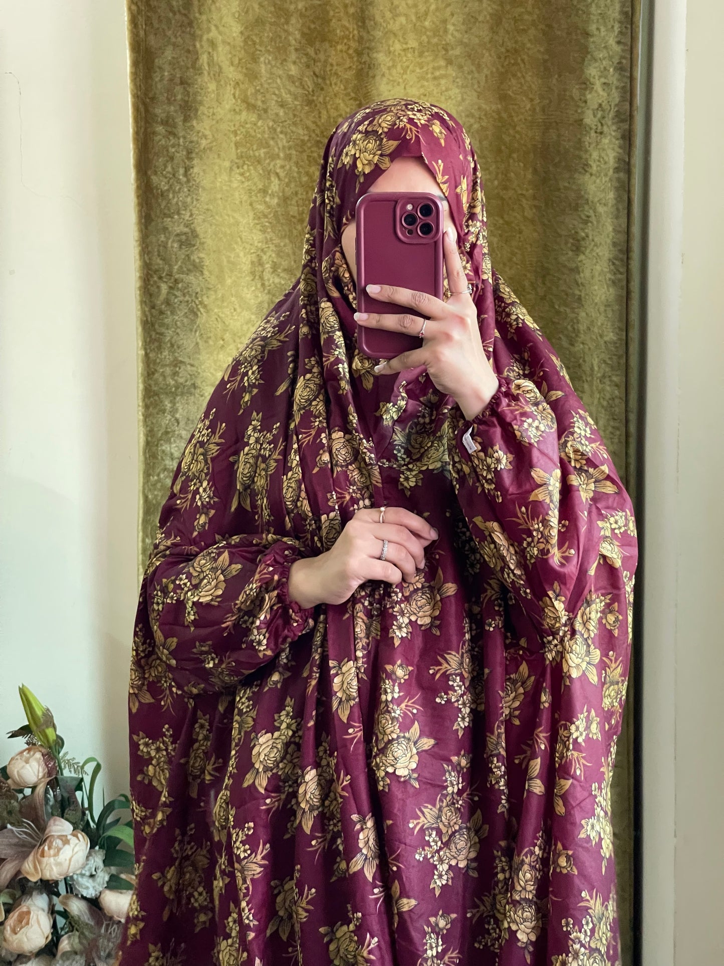 Full Coverage Namaz Chadar with Sleeves + Niqab (Mix Lawn)
