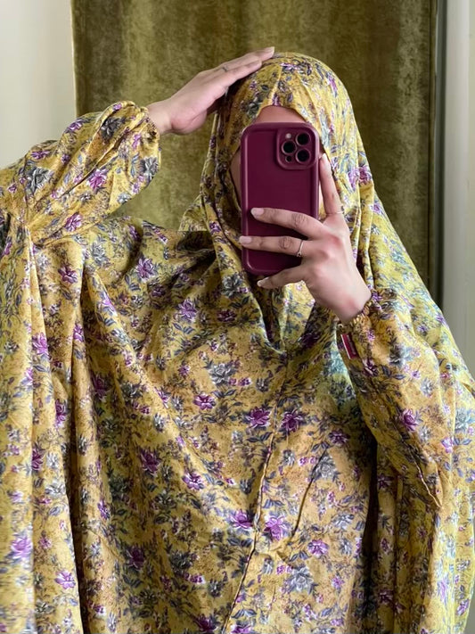 Full Coverage Namaz Chadar with Sleeves + Niqab (Mix Lawn)