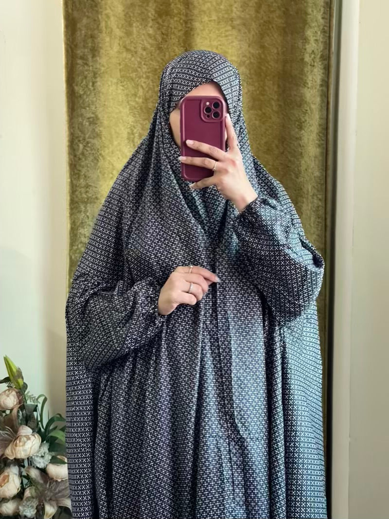 Full Coverage Namaz Chadar with Sleeves + Niqab (Mix Lawn)