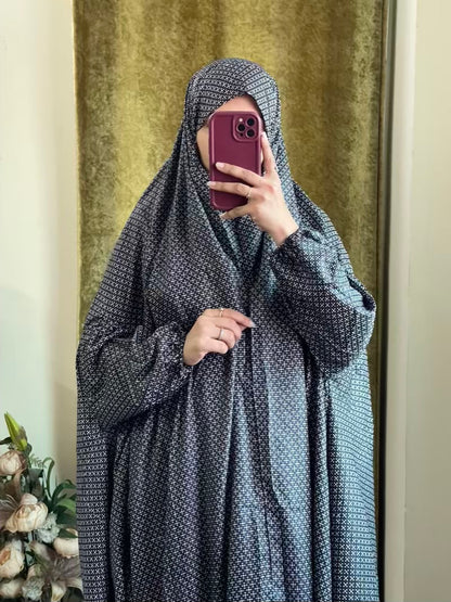 Full Coverage Namaz Chadar with Sleeves + Niqab (Mix Lawn)