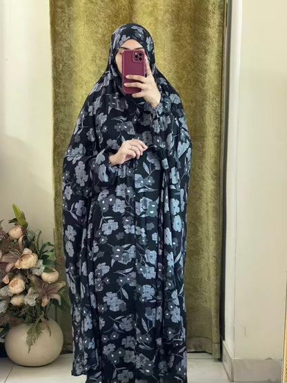 Full Coverage Namaz chadar with sleeves + Niqab (Linen)