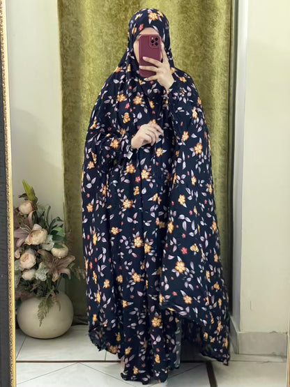 Full Coverage Namaz chadar with sleeves + Niqab (Linen)