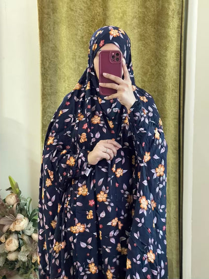 Full Coverage Namaz chadar with sleeves + Niqab (Linen)