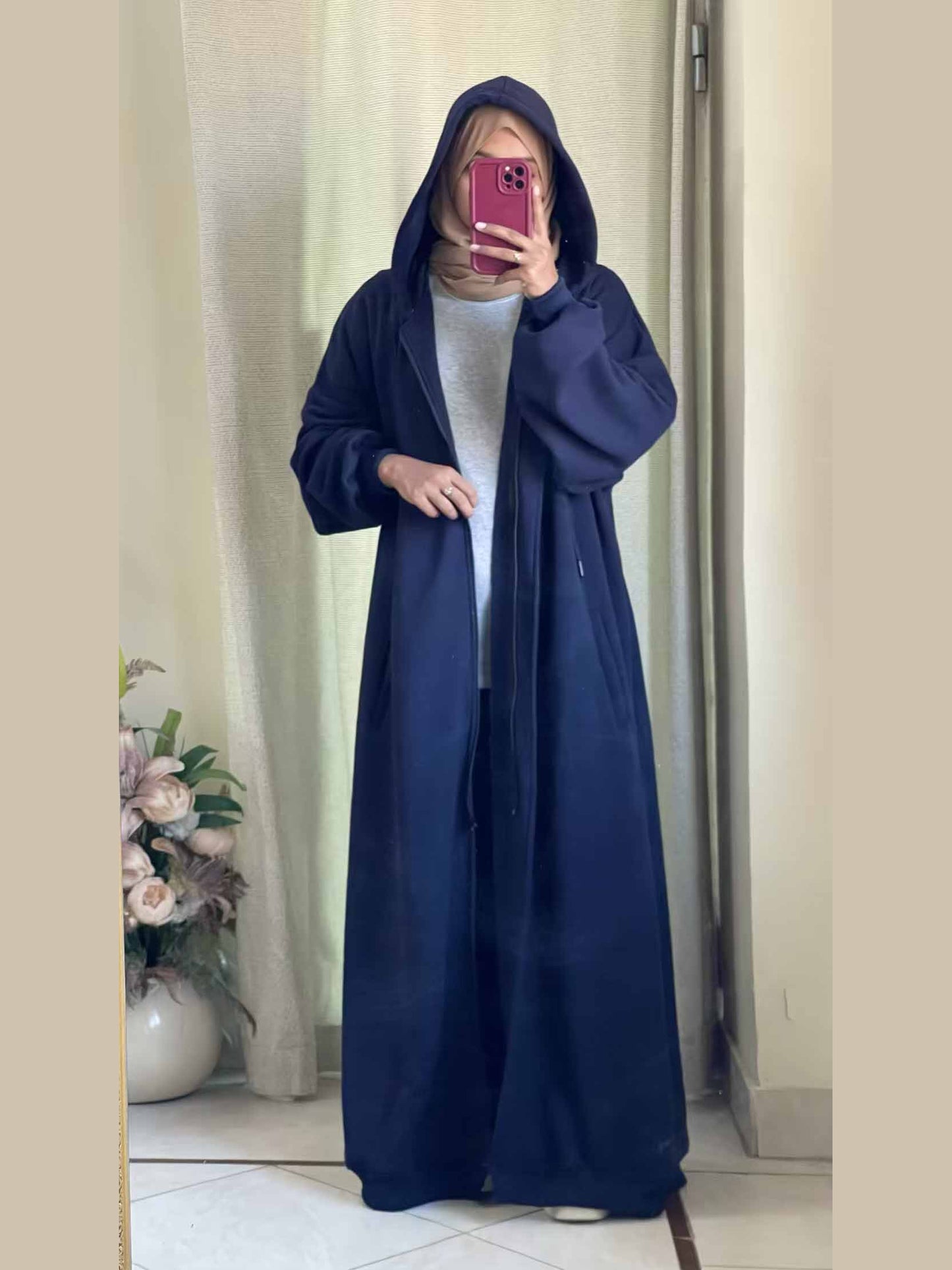 Hoodie Abaya (Navy Blue)