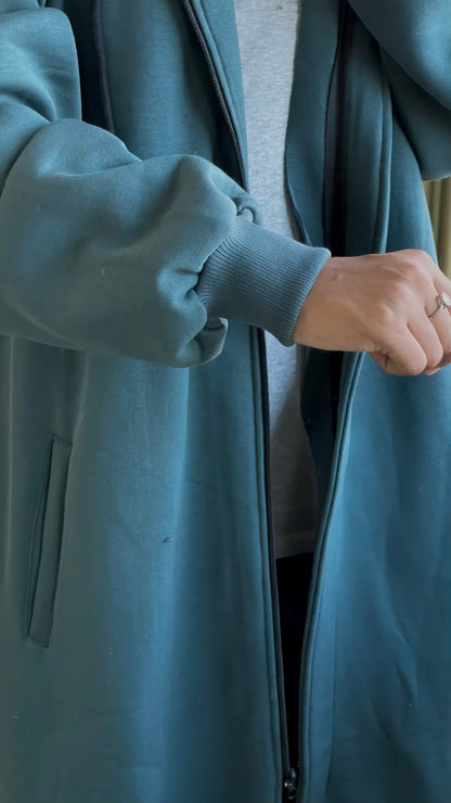 Hoodie Abaya (Stone Grey)