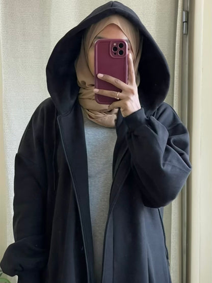 Hoodie Abaya (Black)