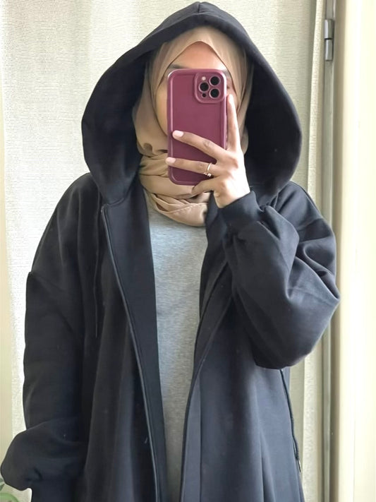 Hoodie Abaya (Charcoal Grey)