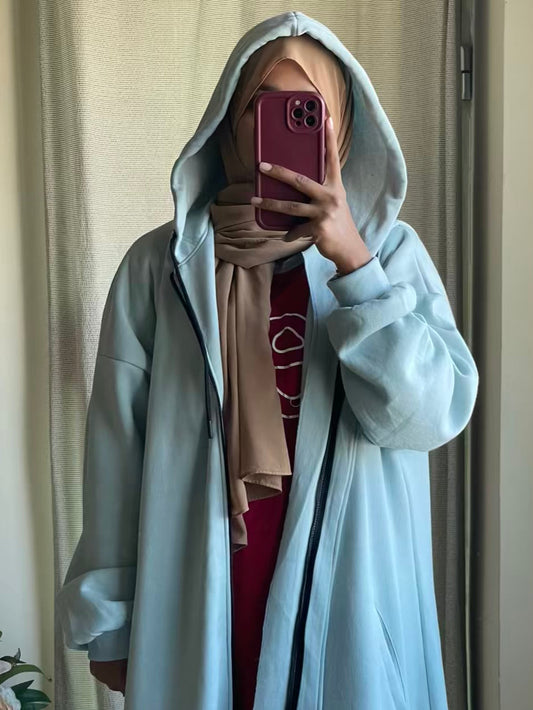 Hoodie Abaya (Baby Blue)